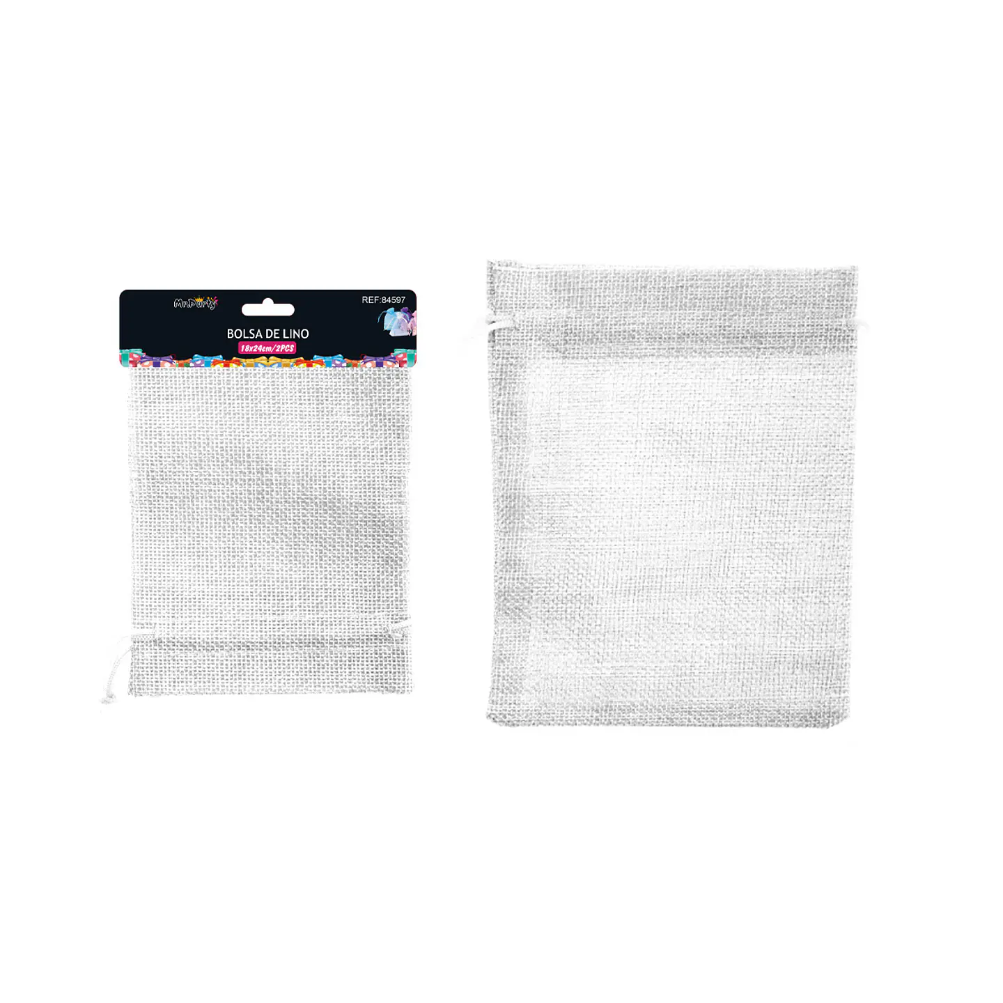 Bolsa de yute blanco 18*24cm 2pcs 1
