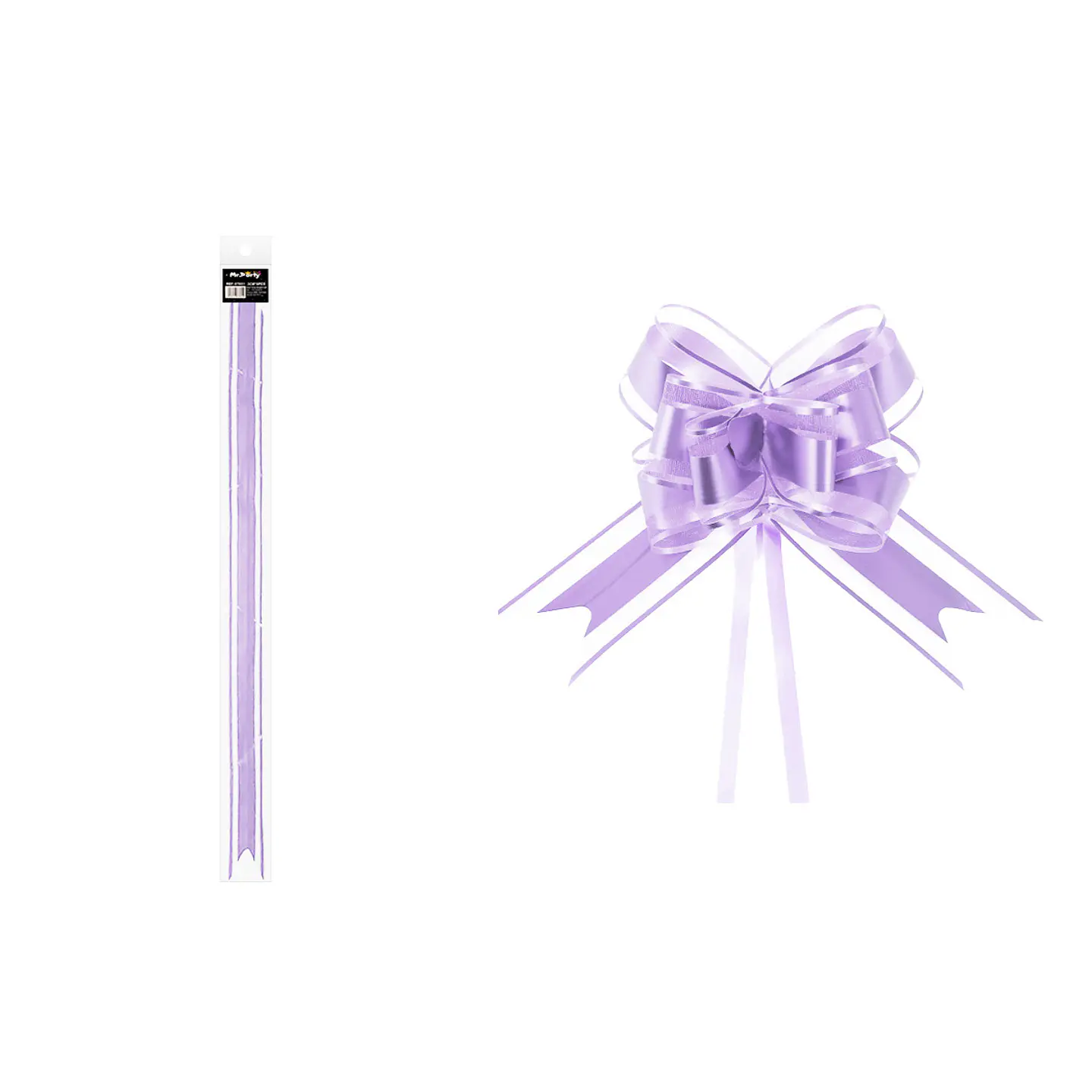 Lazo de organza mate lila 3cm 8pcs 1
