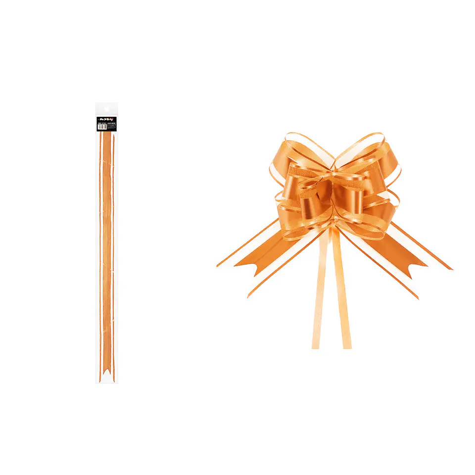Lazo de organza mate naranja 3cm 8pcs 1