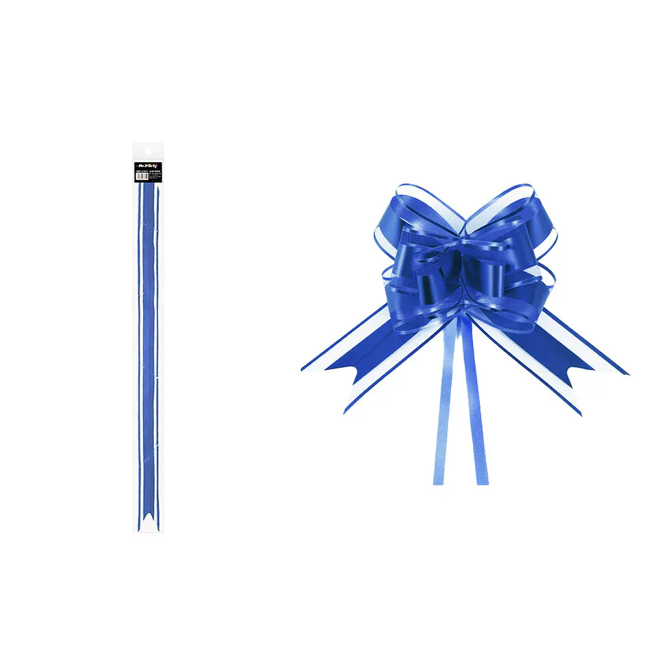 Lazo de organza mate azul 3cm 8pcs 1