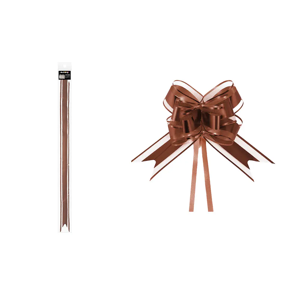 Lazo de organza mate café 3cm 8pcs 1