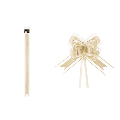 Lazo de organza beige 3cm 8pcs