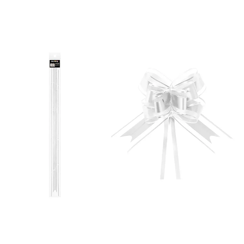 Lazo de organza blanco 3cm 8pcs 1