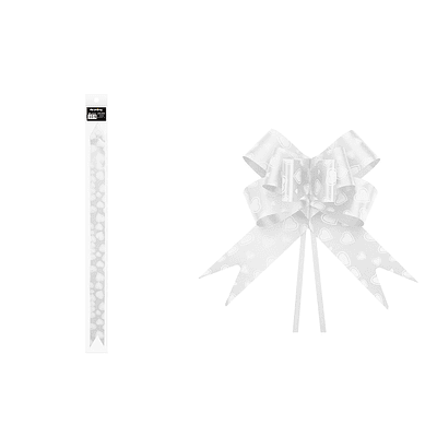 Lazo con corazón blanco 1.8cm 10pcs