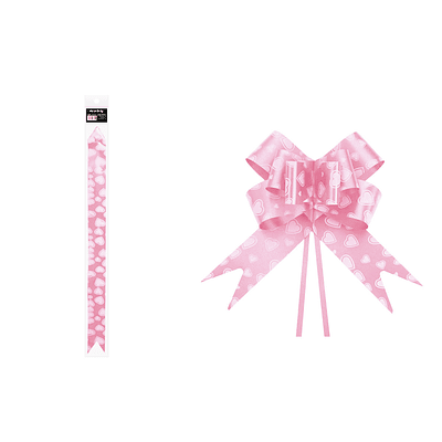Lazo con corazón rosa 3cm 8pcs
