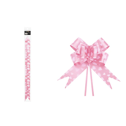 Lazo con corazón rosa 3cm 8pcs