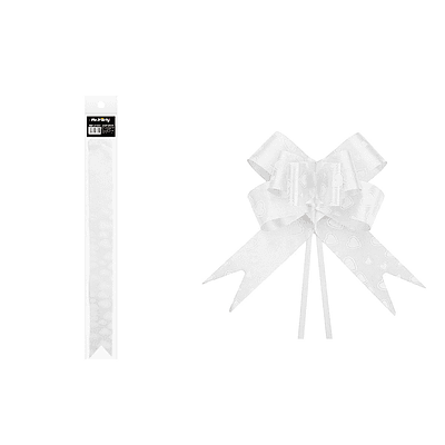 Lazo con corazón blanco 5cm 5pcs