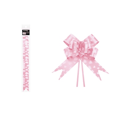 Lazo con corazón rosa 5cm 5pcs
