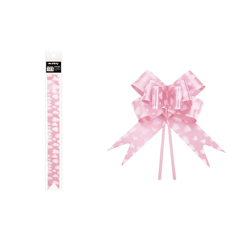 Lazo con corazón rosa 5cm 5pcs