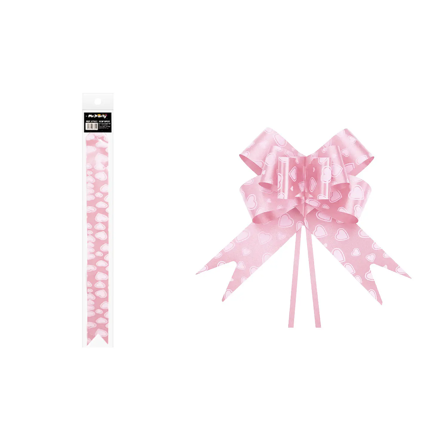 Lazo con corazón rosa 5cm 5pcs 1