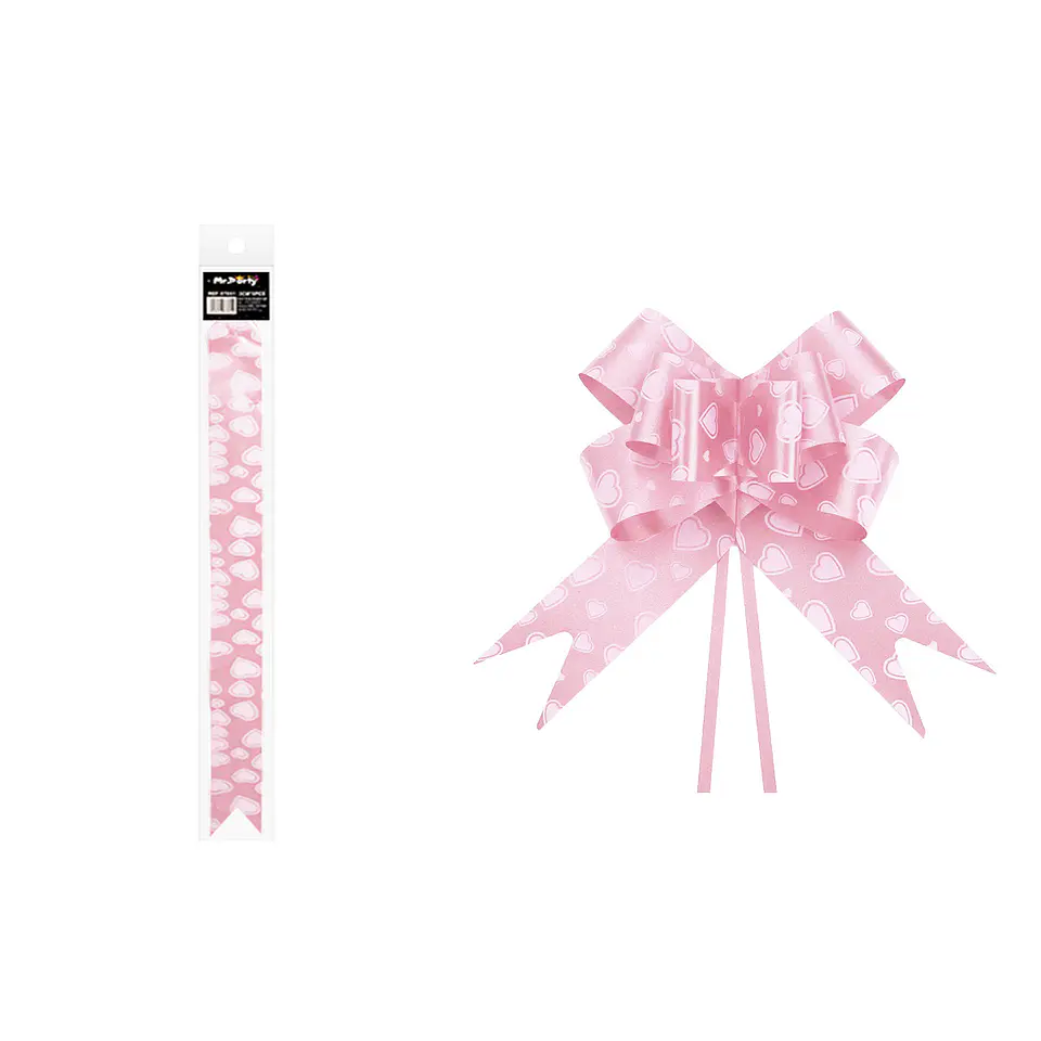 Lazo con corazón rosa 5cm 5pcs 1