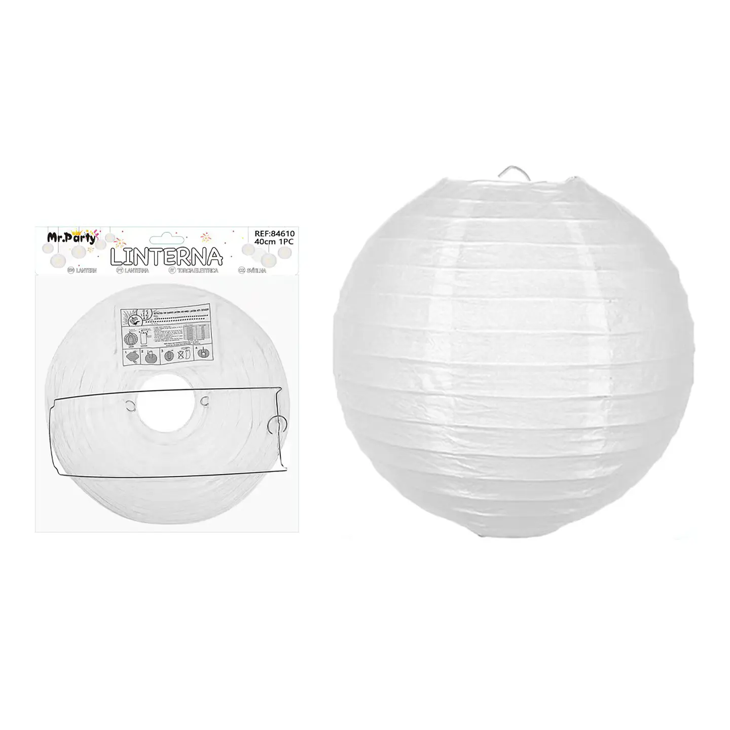 Lámpara de papel blanca 40cm 1