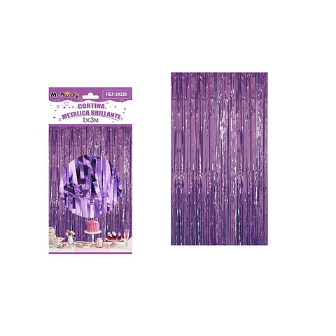 Cortina metalizada brillante morada 1m*3m 1pcs