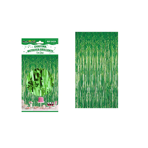 Cortina metalizada brillante verde 1m*3m 1pcs