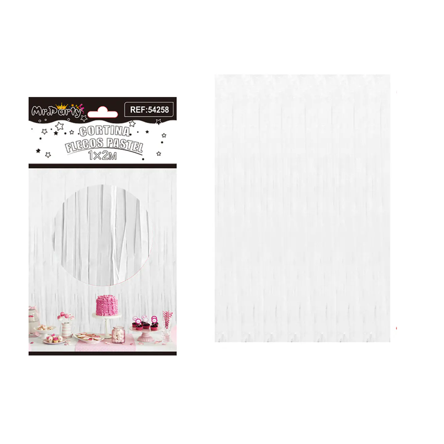 Cortina macaron blanca 1m*2m 1pcs 1