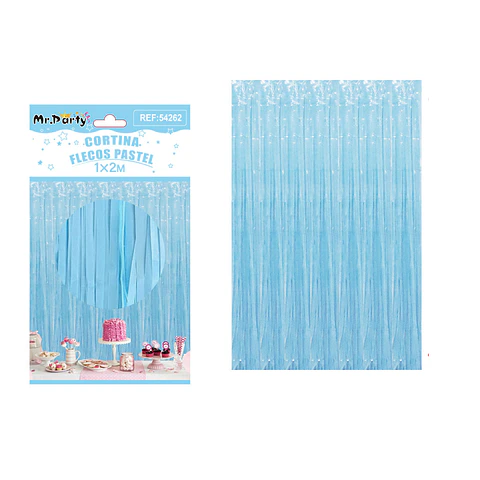 Cortina macaron azul 1m*2m 1pcs