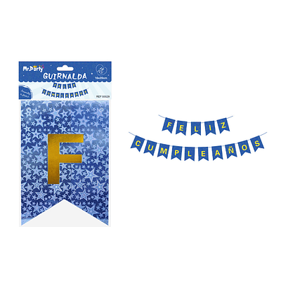 Guirnalda con estrellas holográfica azul oscuro 16*20cm 15pcs