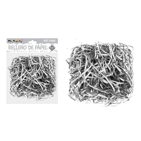 Relleno de papel con glitter plateado 20g