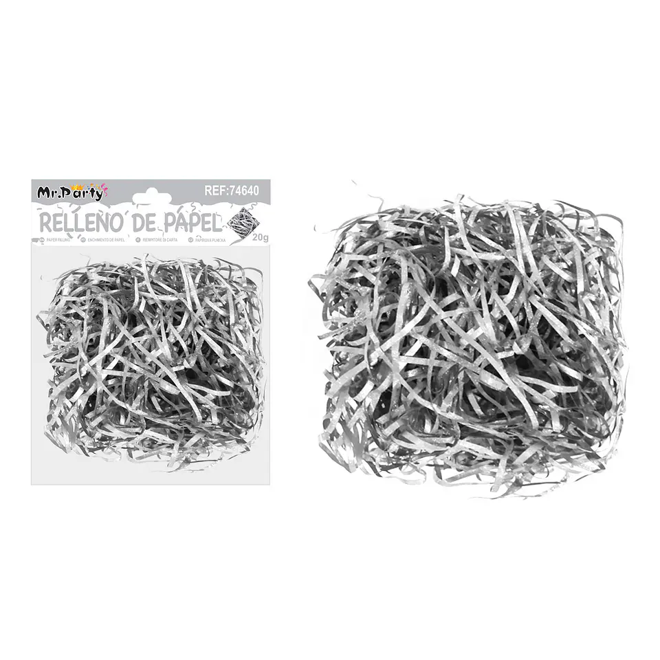 Relleno de papel con glitter plateado 20g 1