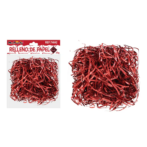 Relleno de papel con glitter rojo 20g