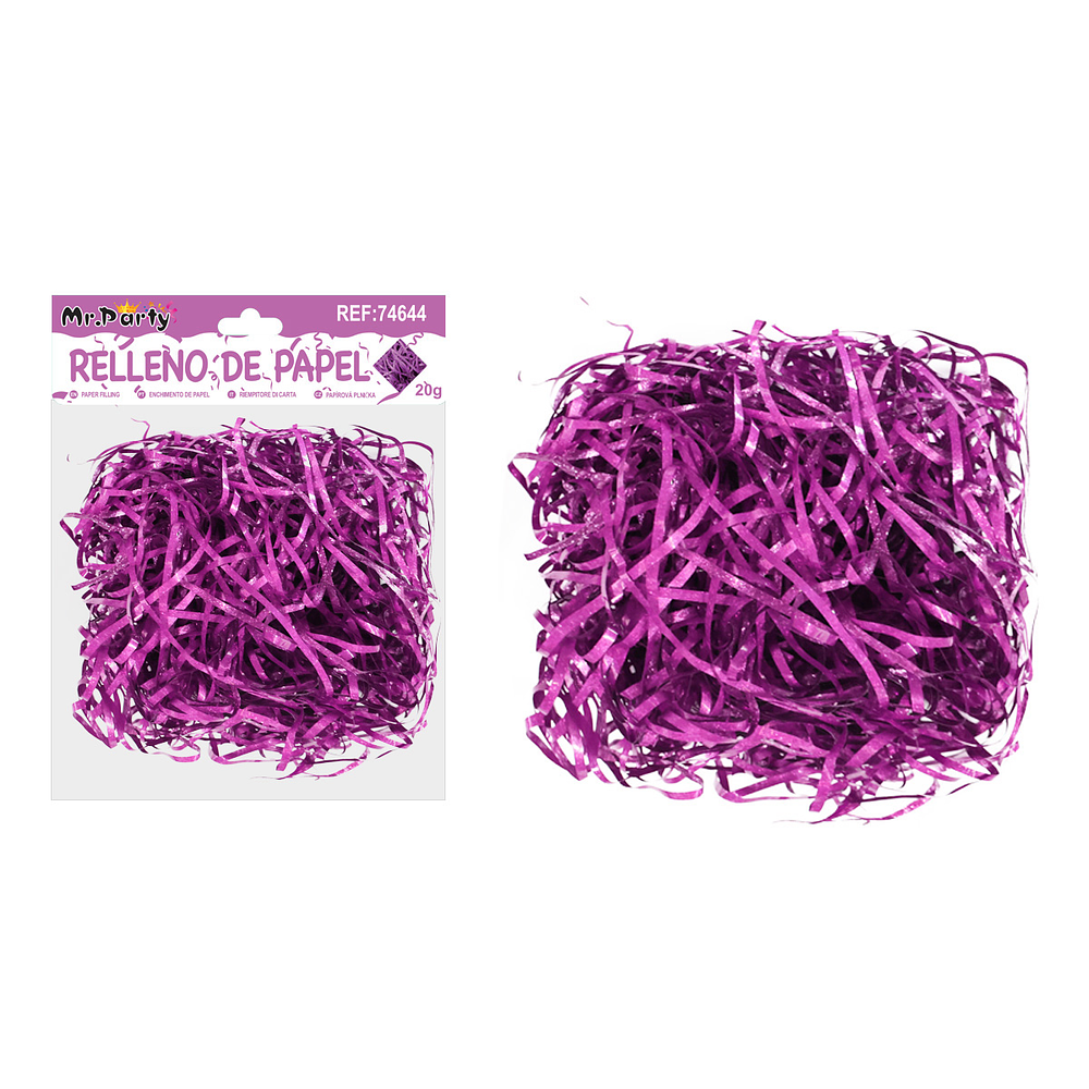 Relleno de papel con glitter morado 20g