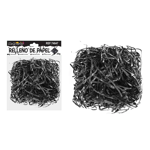 Relleno de papel con glitter negro 20g