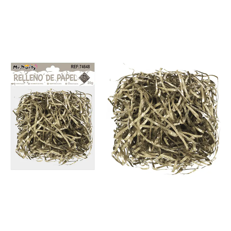 Relleno de papel con glitter champán claro 20g 1
