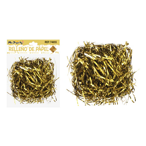 Relleno de papel holográfico dorado 20g