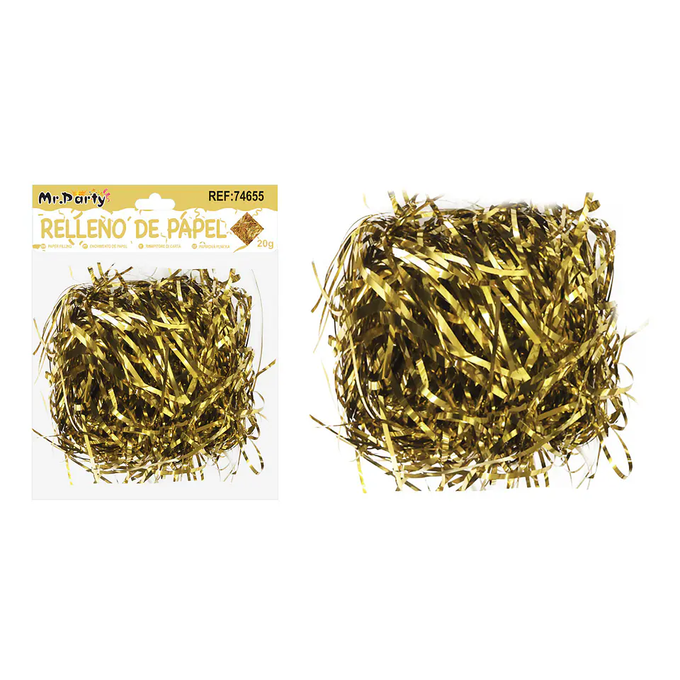 Relleno de papel holográfico dorado 20g 1