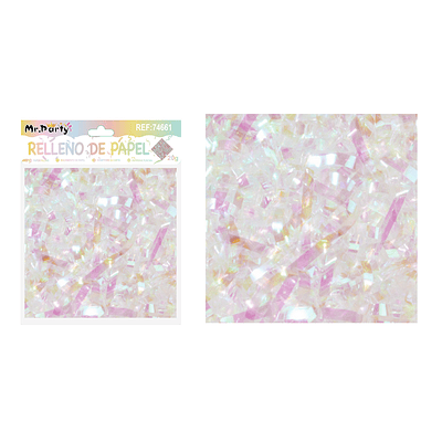 Relleno de papel iridiscente blanco 20g