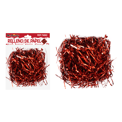 Relleno de papel iridiscente rojo 20g