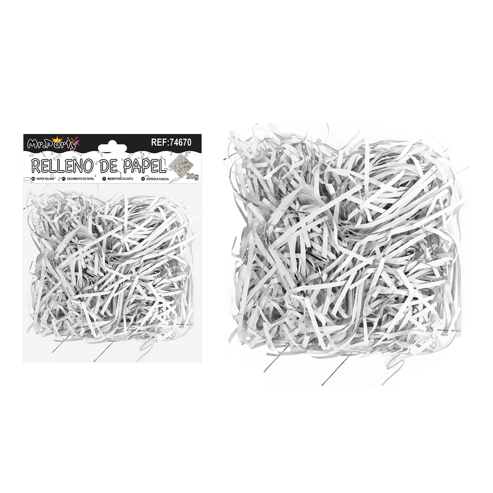 Relleno de papel bicolor blanco 20g