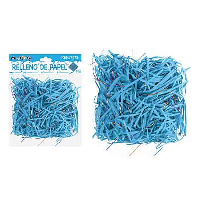 Relleno de papel bicolor azul lago 20g