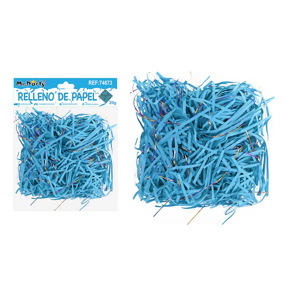 Relleno de papel bicolor azul lago 20g 1