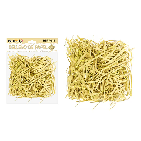 Relleno de papel bicolor amarillo claro 20g