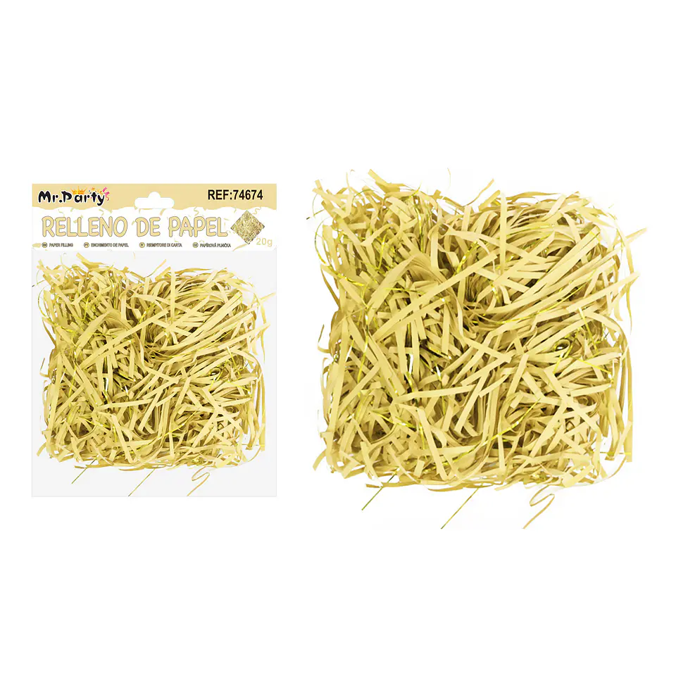Relleno de papel bicolor amarillo claro 20g 1