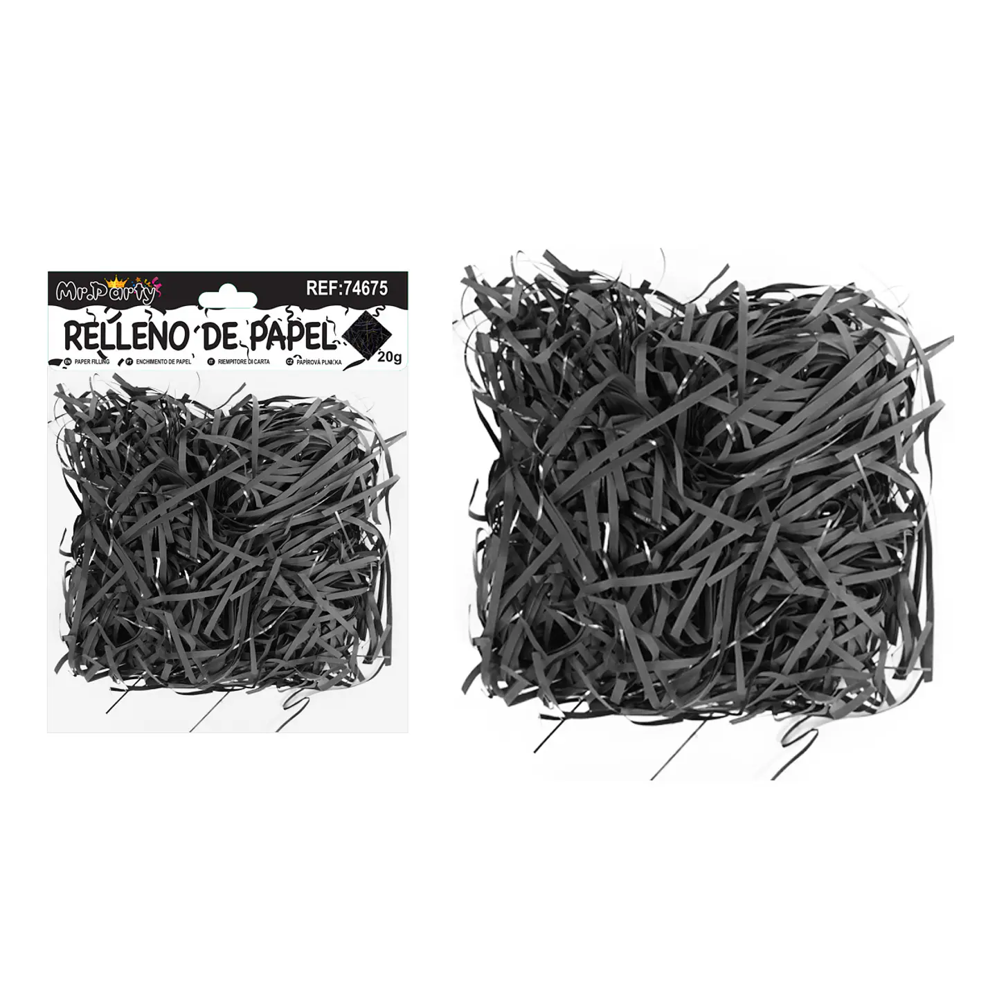 Relleno de papel bicolor negro 20g 1