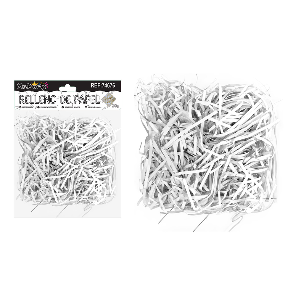 Relleno de papel bicolor blanca 20g