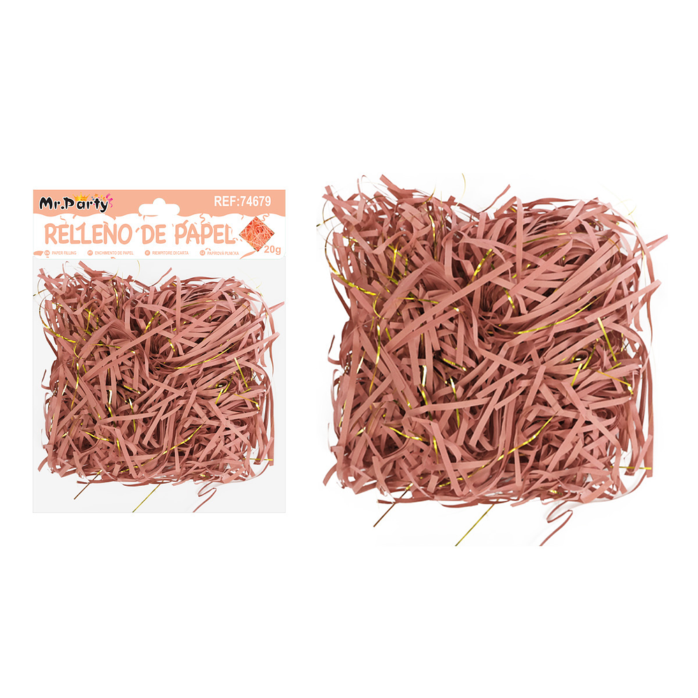 Relleno de papel bicolor naranja roja 20g