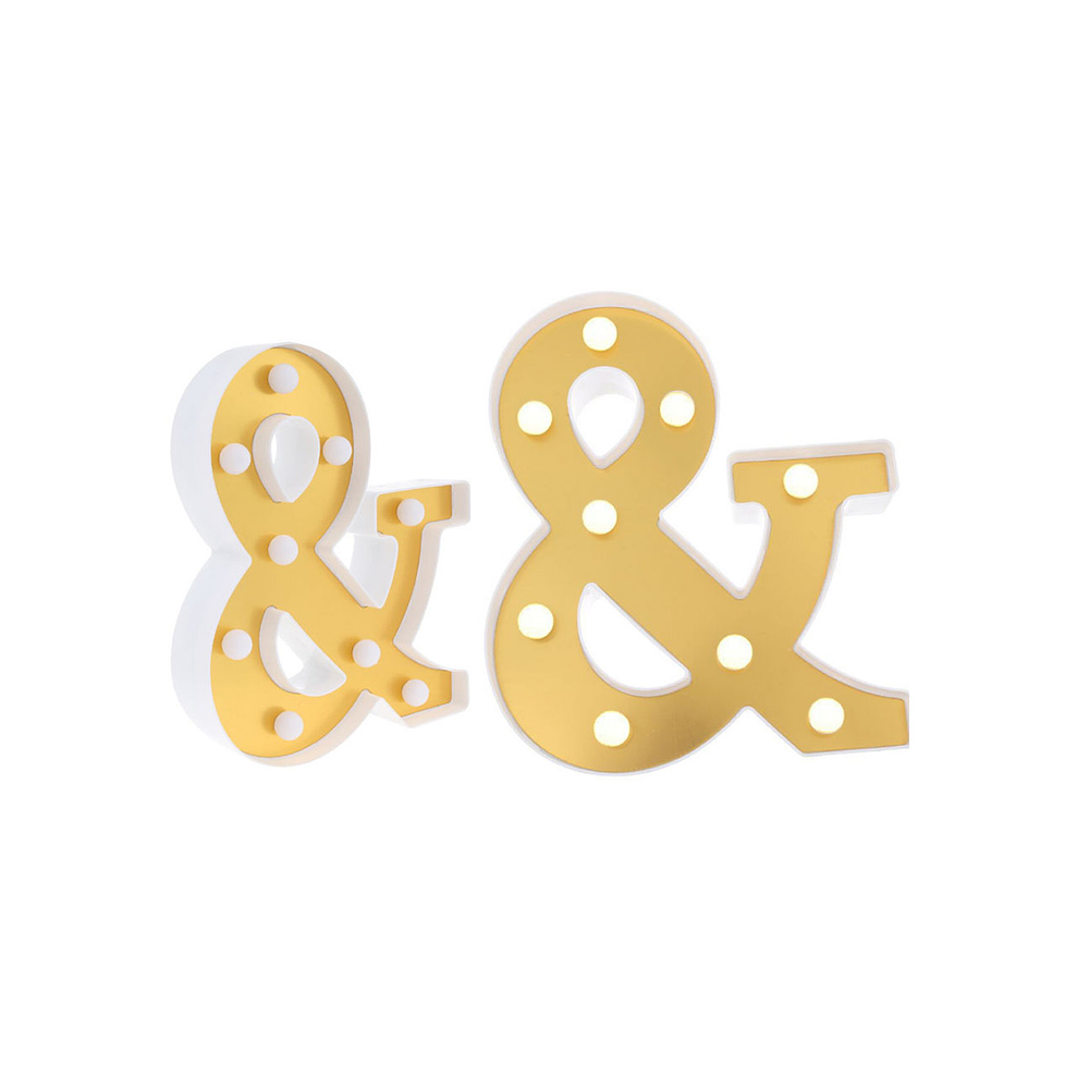 Signo & dorado con luz LED 22cm