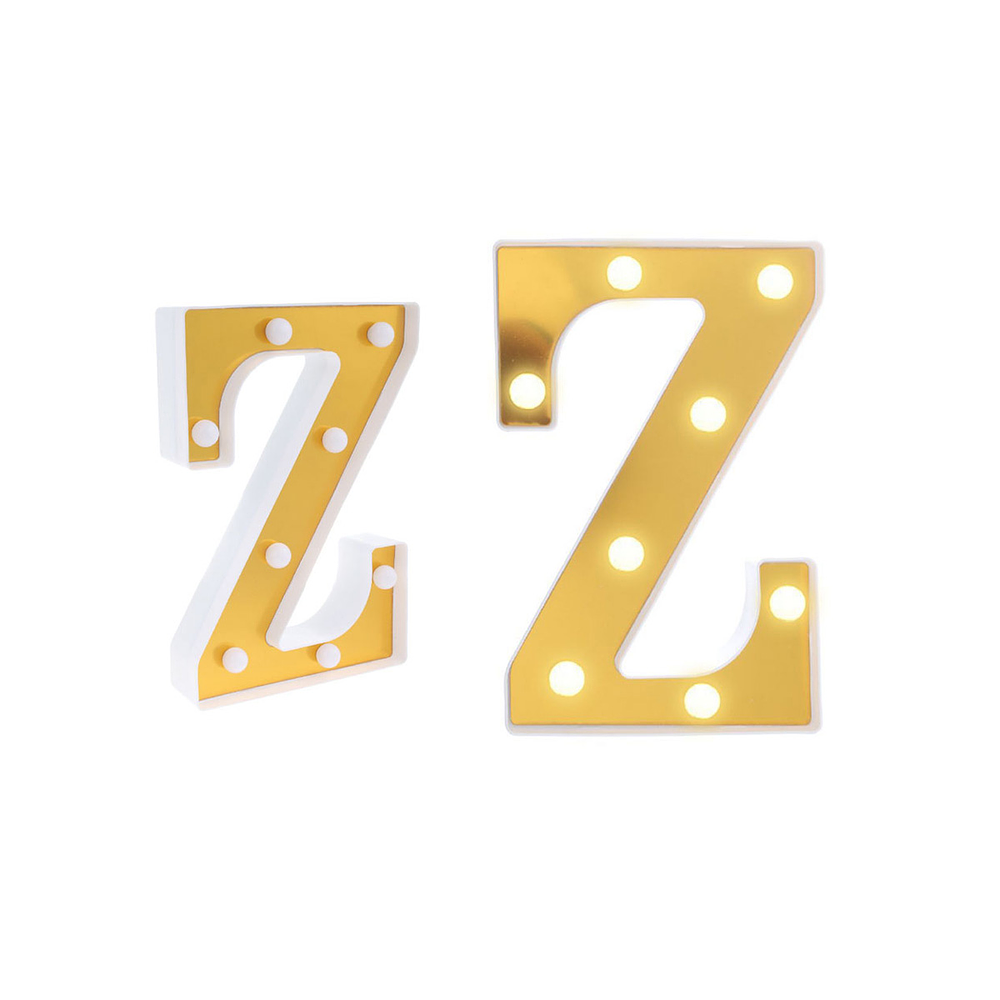 Letra Z dorada con luz LED 22cm