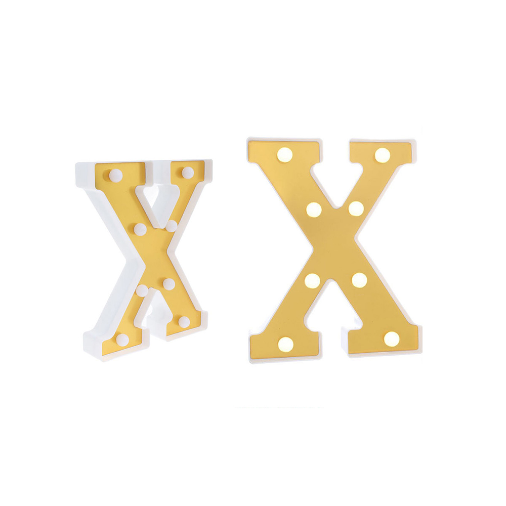 Letra * dorada con luz LED 22cm