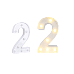 Número 2 con luz led 22cm 