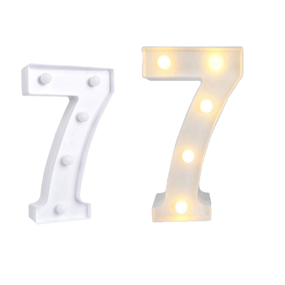 Número 7 con luz led 22cm 