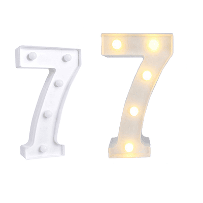 Número 7 con luz led 22cm 