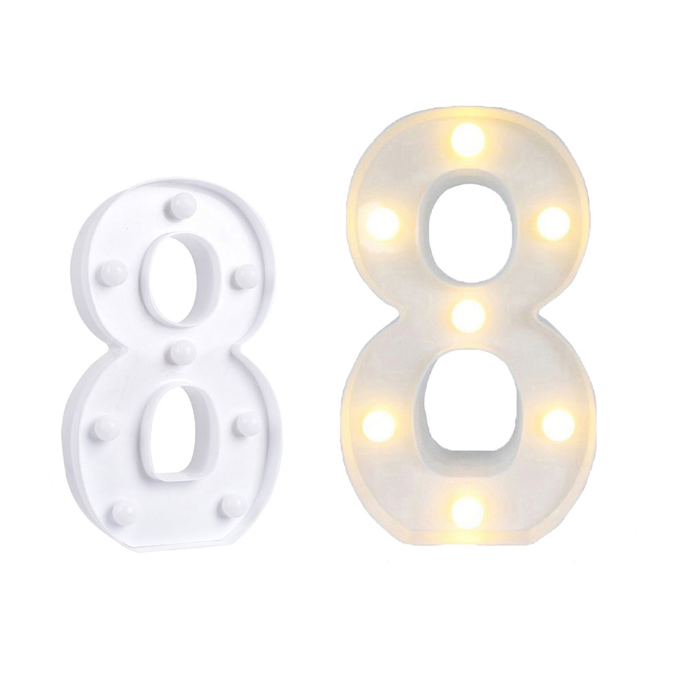 Número 8 con luz led 22cm 