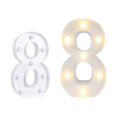 Número 8 con luz led 22cm 