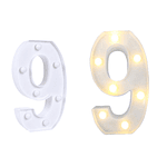Número 9 con luz led 22cm 