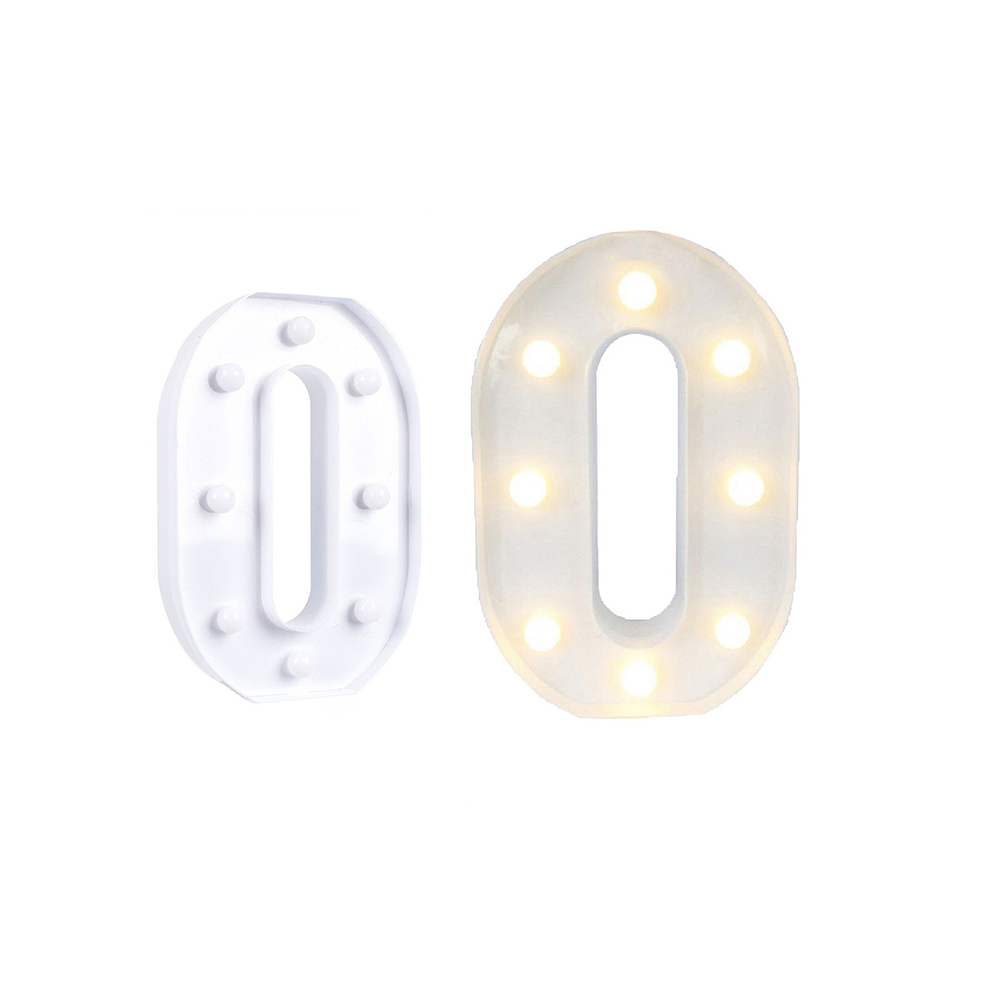Número 0 con luz led 22cm 