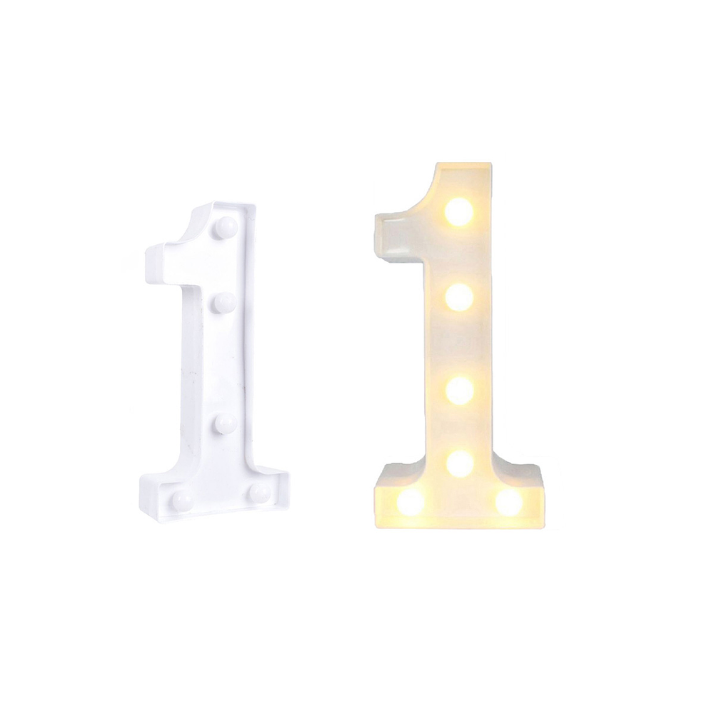 Número 1 con luz led 22cm 
